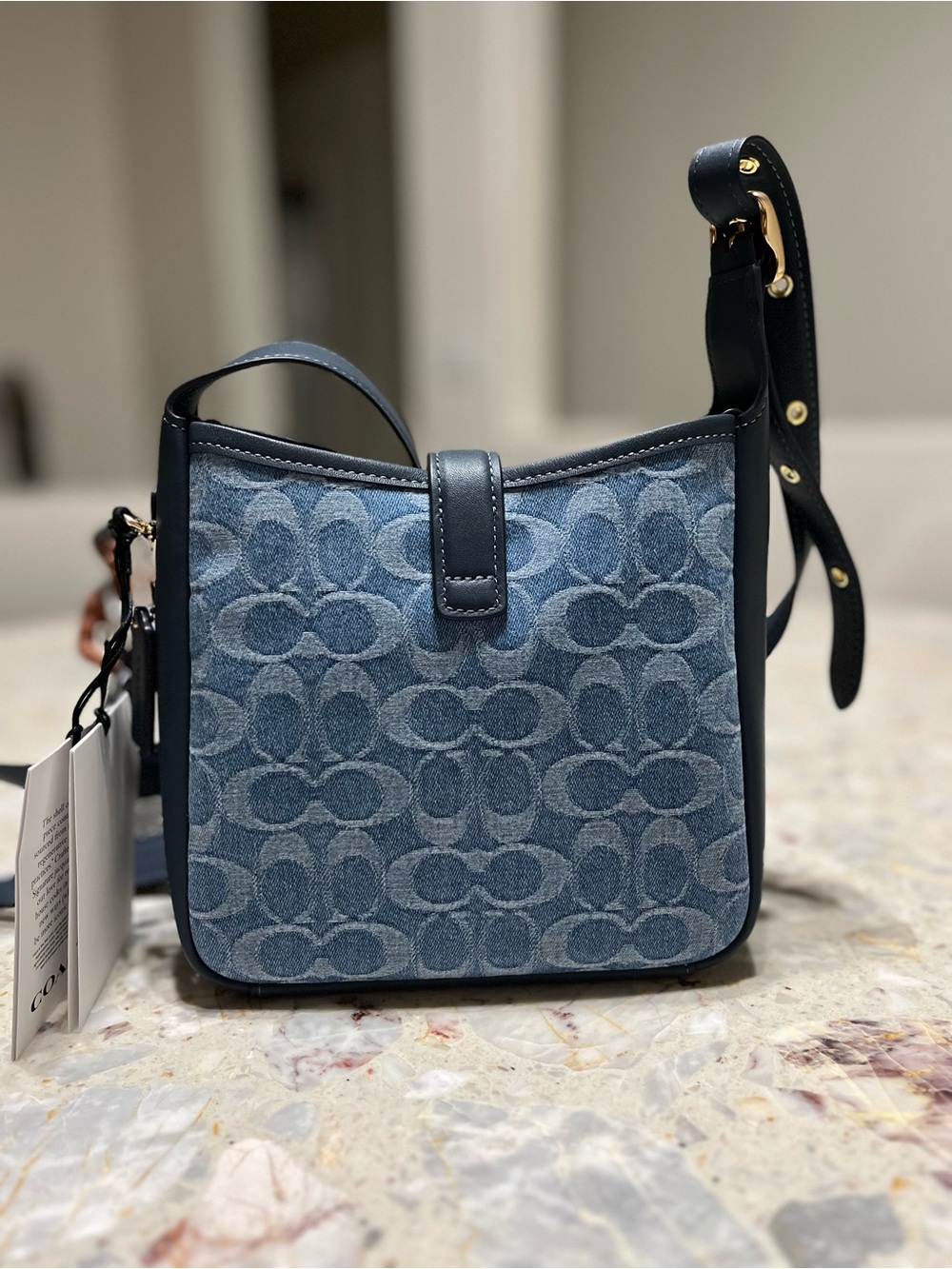 Coach Hadley Mini Crossbody Bag In Signature’s Denim NWT - Picture 2 of 8